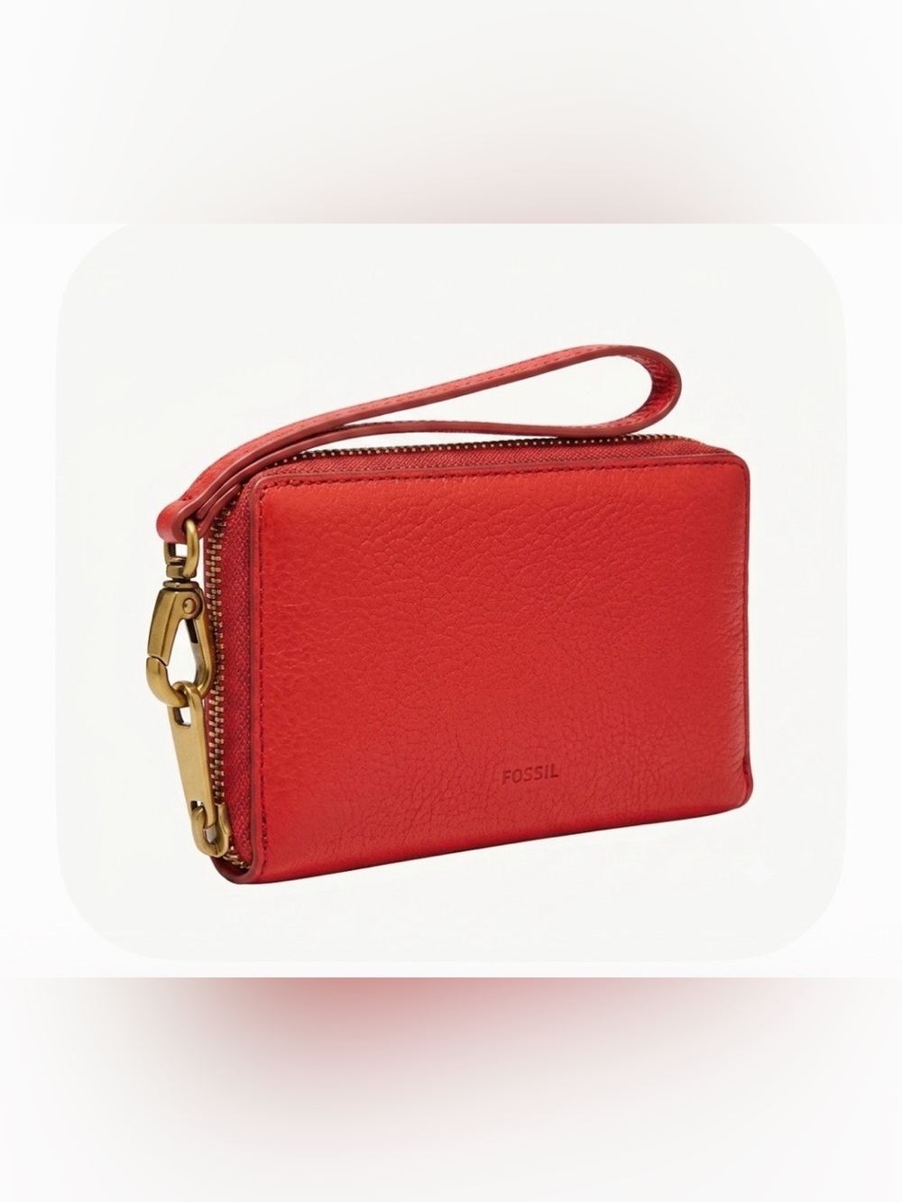 Fossil Red Leather Wristlet